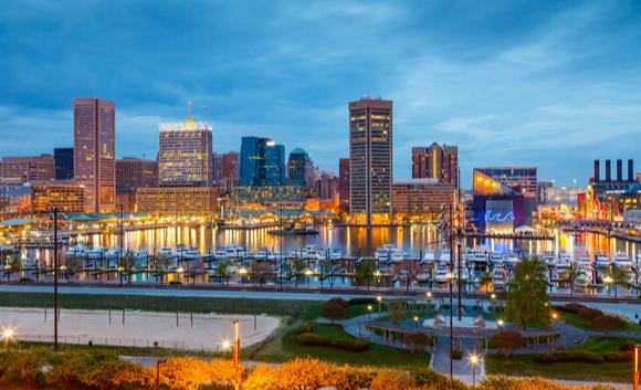 Baltimore Baltimore skyline at night