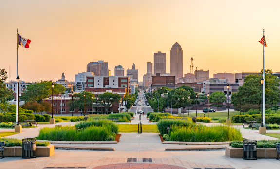 Des Moines Skyline A view of the Des Moines city skyline