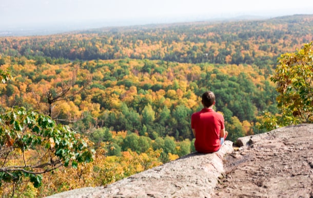 Parc de la Gatineau Person viewing the Parc de la Gatineau