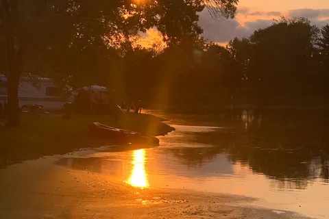 Sun Retreats Rock River