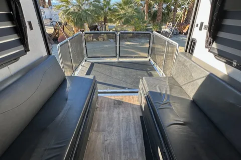 Grey Wolf rear drop patio with gate great for a family of 4 or just two!