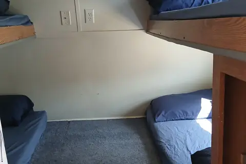 Nikki's cozy, kid friendly, pet friendly trailer. 