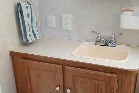 Nikki's cozy, kid friendly, pet friendly trailer. 