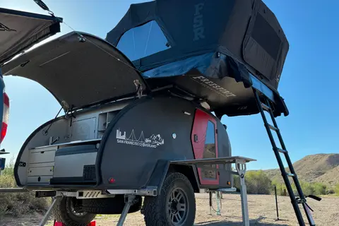 Simon, our 2024 Escapod Voyager TOPO2 w/ FSR Premium Hybrid Roof Top Tent