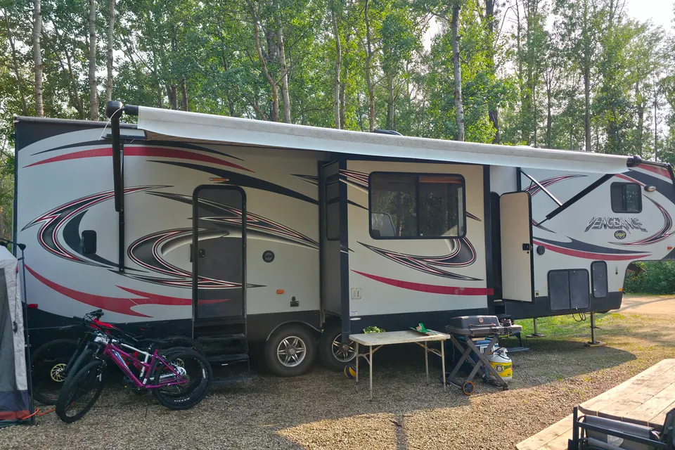 Anton's Forest River 316A11 Fifth Wheel with 12' Garage