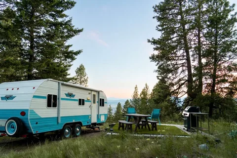 Baby Blue ~ Retro Styled Travel Trailer