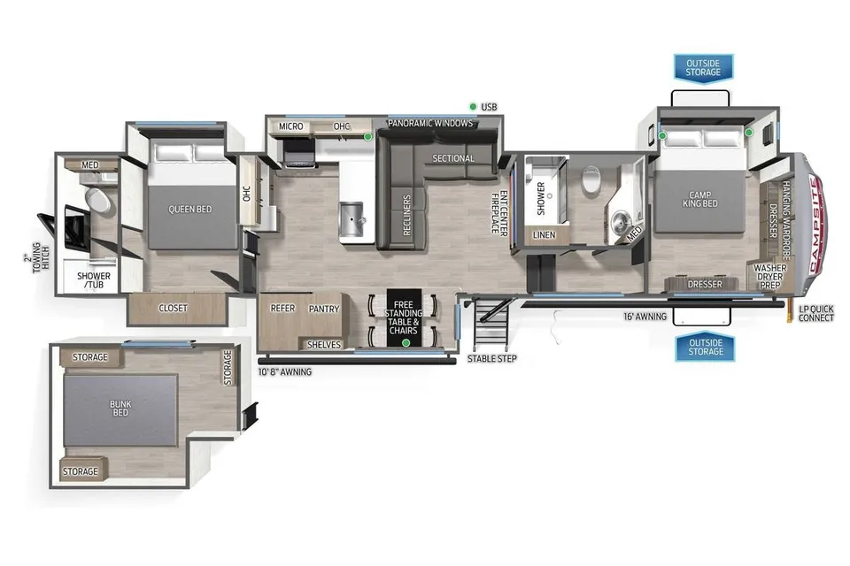 Skyline Glamping - Forest River Campsite Elite 36JI Fifth Wheel