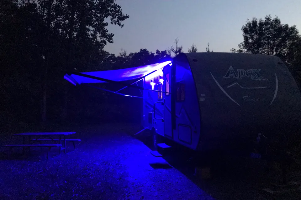 Gabriela's Coachmen Apex Nano, very spaceous, with a large slide-out.