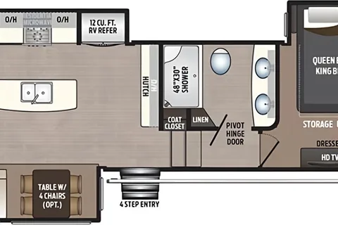 beautiful couples layout, King bed with a large living room, Turn Key