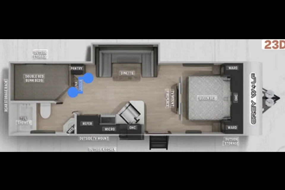 Forest River 2021 grey wolf limited 23dbh Travel Trailer