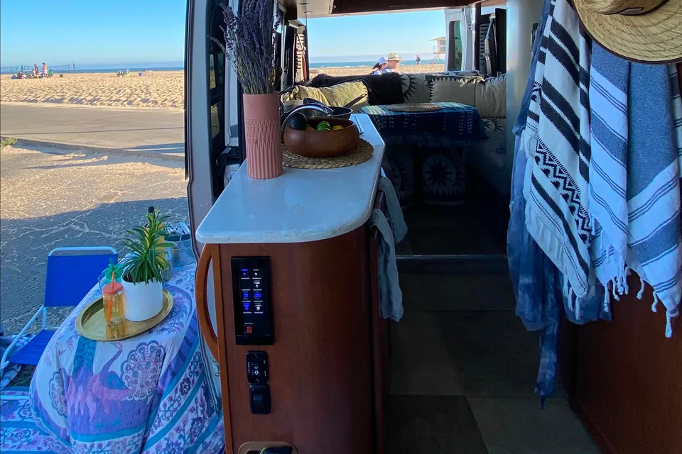 Luxury Class B Camper Van Glamping | King Bed, Bathroom, Generator