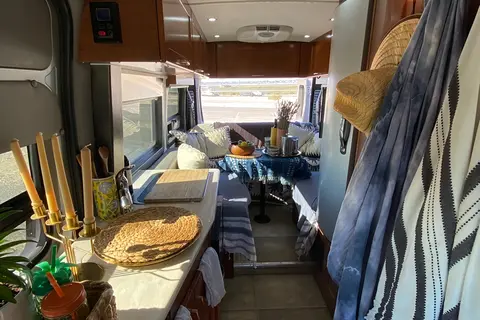 Luxury Class B Camper Van Glamping | King Bed, Bathroom, Generator