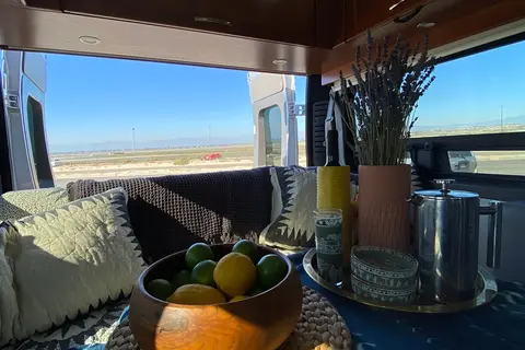 Luxury Class B Camper Van Glamping | King Bed, Bathroom, Generator