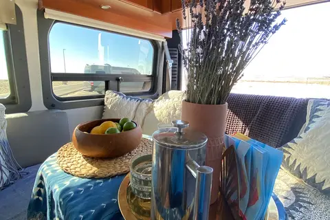 Luxury Class B Camper Van Glamping | King Bed, Bathroom, Generator