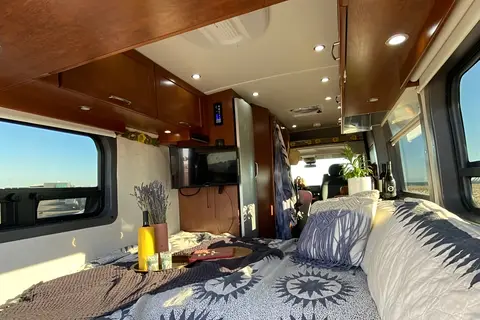 Luxury Class B Camper Van Glamping | King Bed, Bathroom, Generator