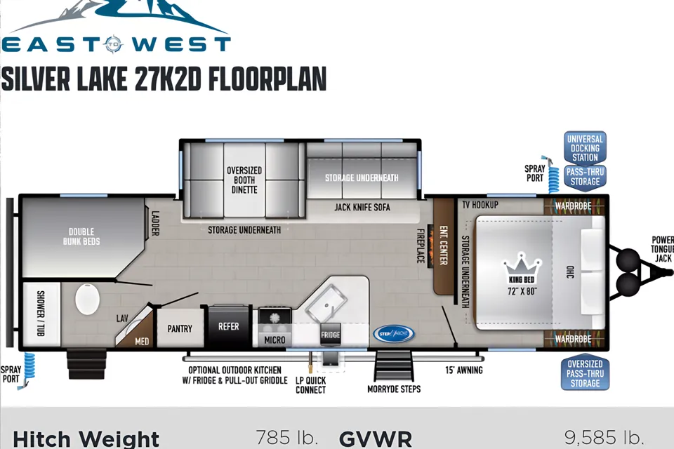 Silver Lake 1 w/Bunks: Delivery Available ($85):No Prep Fee: Equipped