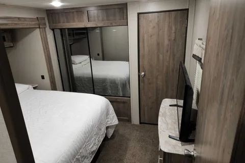 34 foot 3 slide out 2020 forest river 34bhts travel trailer