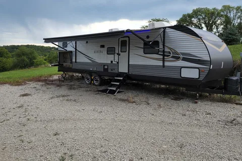 34 foot 3 slide out 2020 forest river 34bhts travel trailer