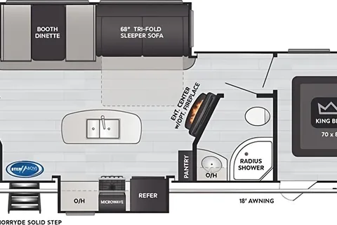 Half ton and family friendly Keystone Cougar 31 BHKWE Travel Trailer