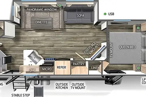 CHEROKEE Bunkhouse with Private Master, Fireplace & Outdoor Kitchen