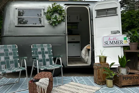 Vintage retro chic Boler Travel Trailer