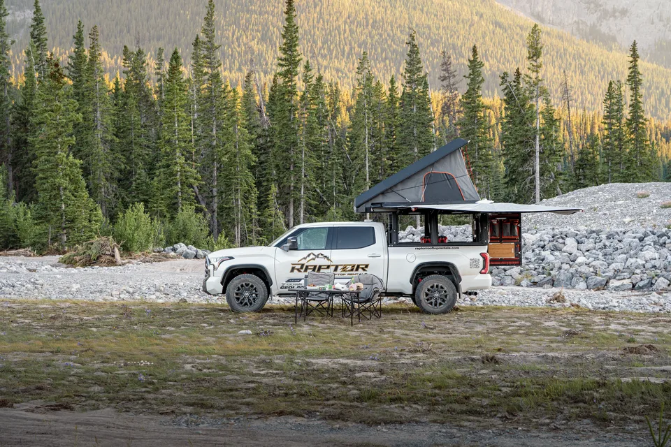 Raptor Rooftop Rentals's Tundra with Alu Cab Canopy Camper