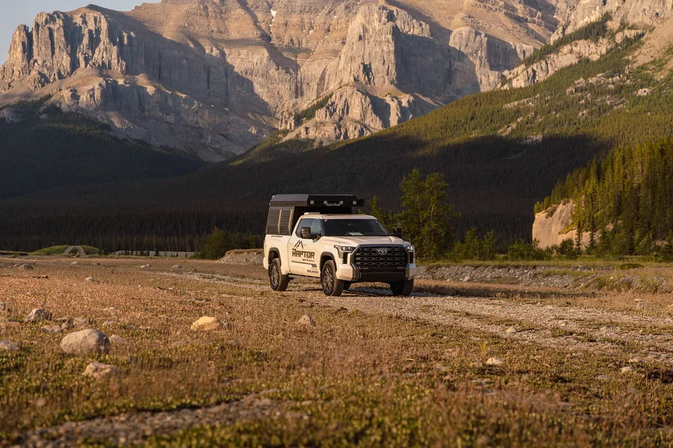 Raptor Rooftop Rentals's Tundra with Alu Cab Canopy Camper