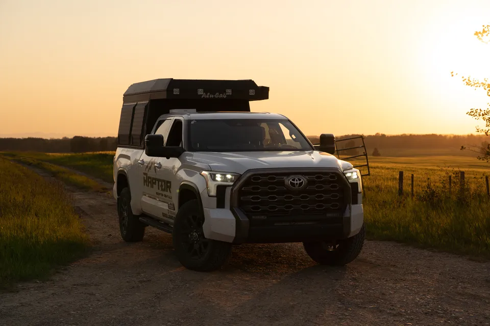Raptor Rooftop Rentals's Tundra with Alu Cab Canopy Camper