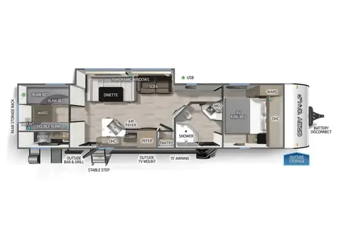 La grande familiale - Forest River GREY WOLF 29TE 2026 Roulotte