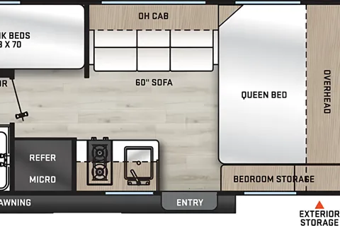 2024 Catalina Sleeps 5 With Bunk Beds!