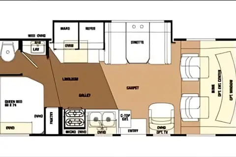 Class C Motorhome with One Slide Out - Sleeps up to 4