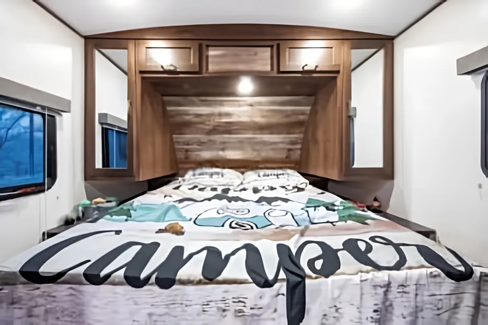 Unique Bunk Room with Quad Double-Bunks