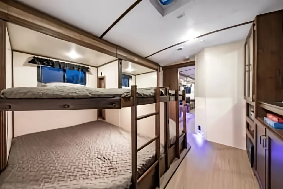 Unique Bunk Room with Quad Double-Bunks
