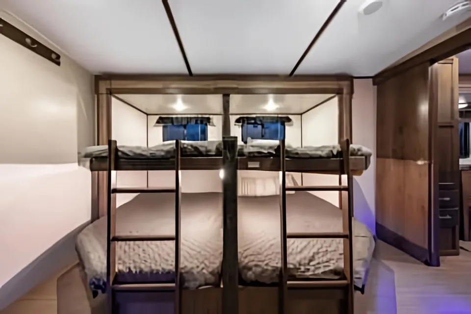 Unique Bunk Room with Quad Double-Bunks