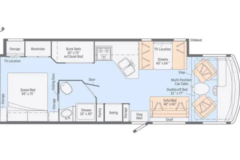 31 foot class A great for group travel or family’s with kids
