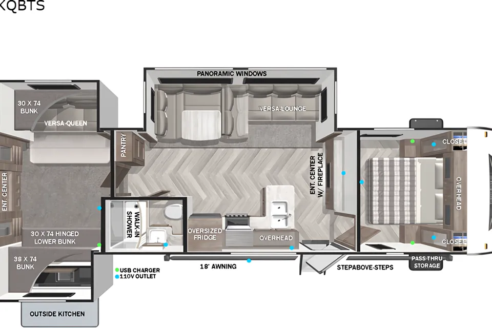 2022 Forest River Wildwood Bunkhouse Outdoor Kitchen