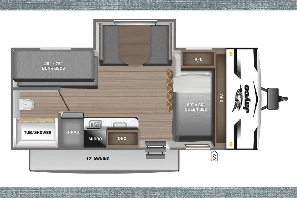 JAY FLIGHT SLX, SUV towable w/ Queen Bed, Bunks, Dinette, Slide-out & Solar!