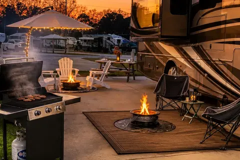 Shell Yeah! Luxury motorhome glamping-resort pool -5 mins to beach