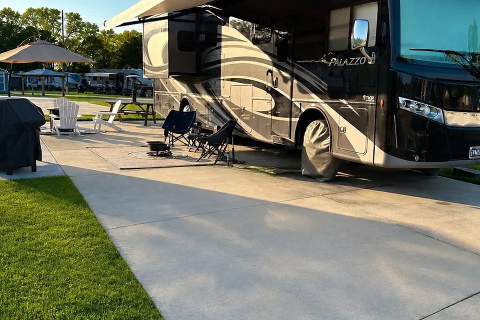 Shell Yeah! Luxury motorhome glamping-resort pool -5 mins to beach