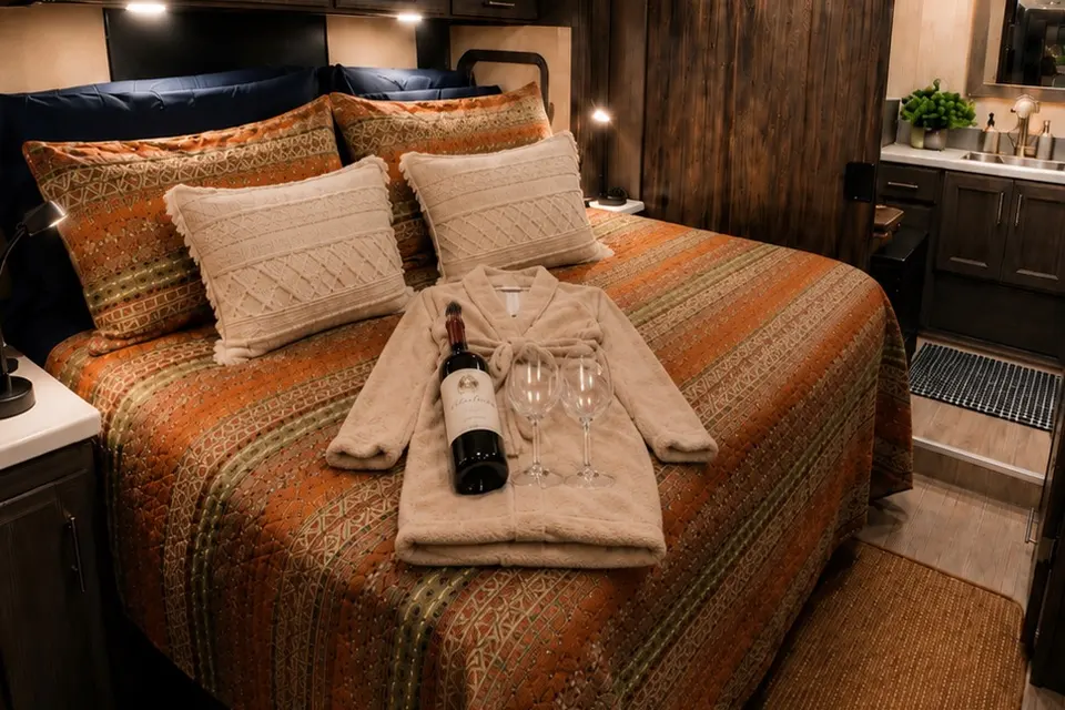 Shell Yeah! Luxury motorhome glamping-resort pool -5 mins to beach