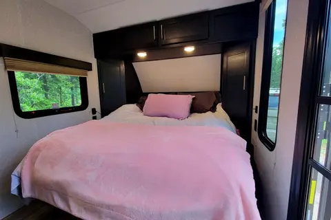 Leigh and Kenzie's Forest River Cherokee Wolf Pup 16FQBL Travel Trailer