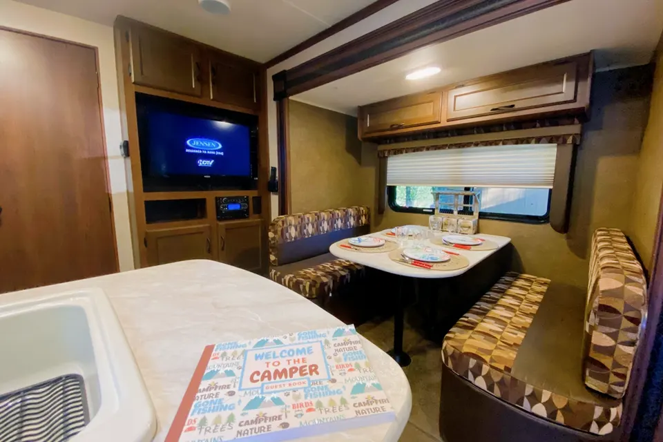 Fully stocked and ready for adventure! Jayco jay flight Travel Trailer We strive to provide most everything needed for a worry-free trip so you won’t stress about “we forgot to pack the…!” 