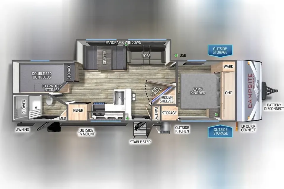 Southern Comfort-Forest River Campsite Reserve 26CJ Travel Trailer