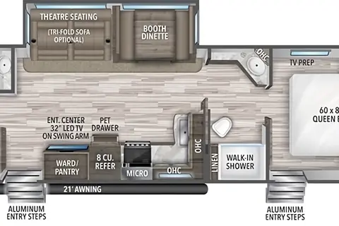 TRANSCEND BH w/ QUAD BUNKS, 1.5 BATHS, THEATER SEATING & DINETTE