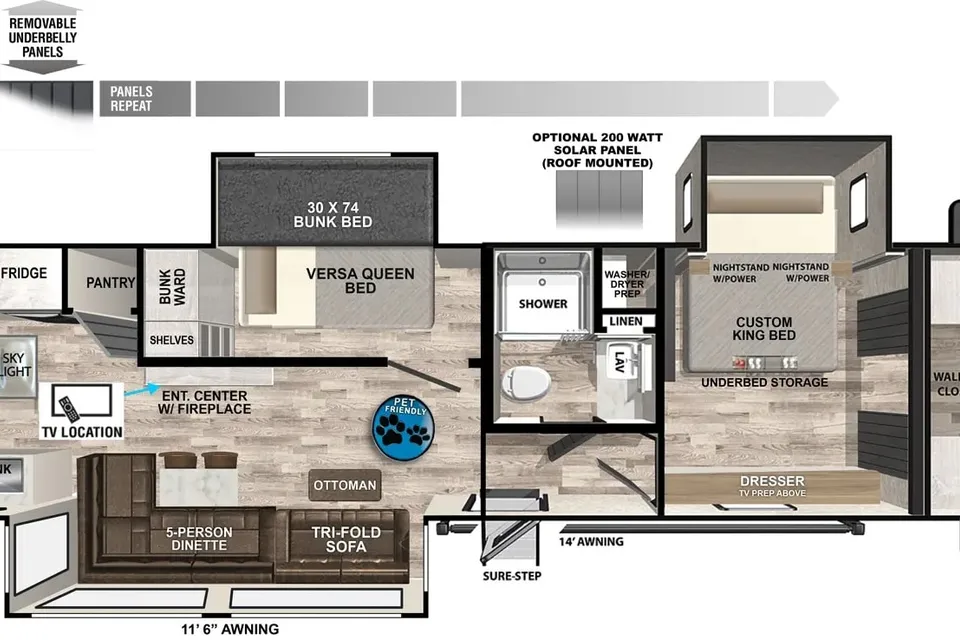 2 Fireplaces and a Secret Bunkroom!