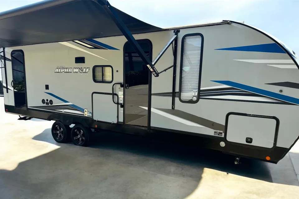 Forest River Travel Trailer private bedroom and bunkhouse