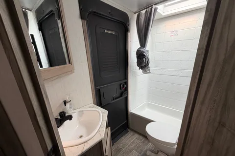 Forest River Travel Trailer private bedroom and bunkhouse