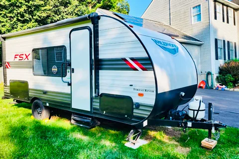 Pettie Family-Size Forest River Wildwood FSX 179DBK Travel Trailer