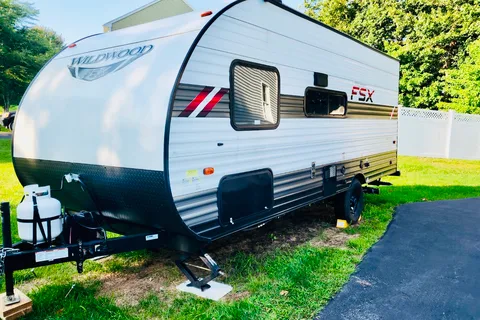 Pettie Family-Size Forest River Wildwood FSX 179DBK Travel Trailer