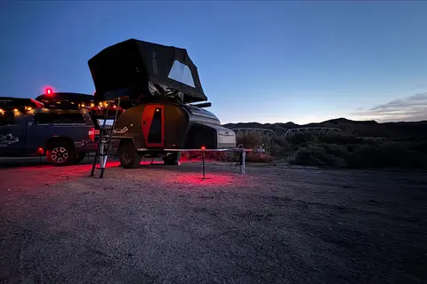 Lucy, our 2024 Escapod Voyager TOPO2 w/ FSR Premium Hybrid Roof Top Tent
